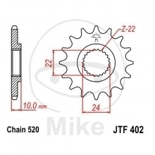 JT Ritzel 14 Zähne Teilung 520  / 402.14 JT Sprockets