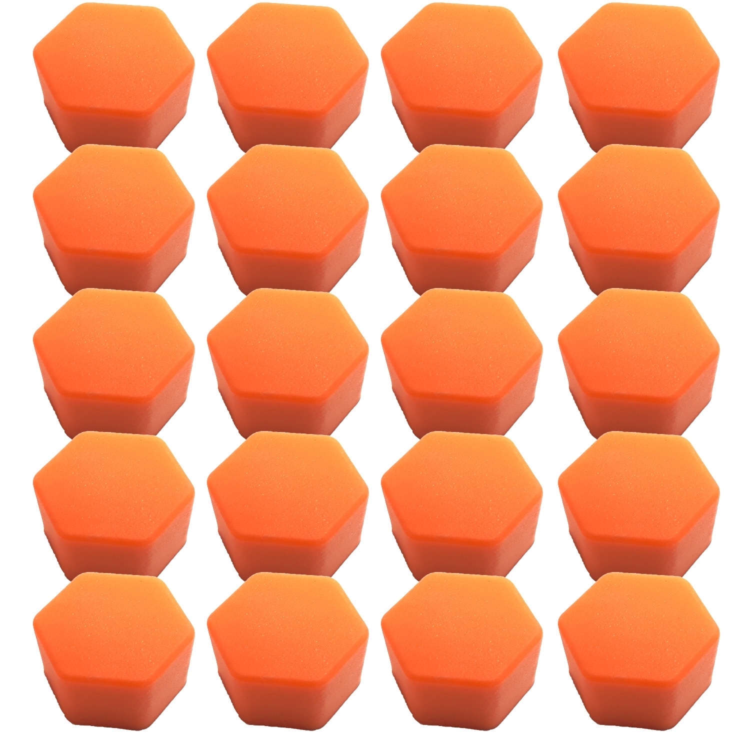 20 Stück Radschraubenkappen Silikon Orange SW21