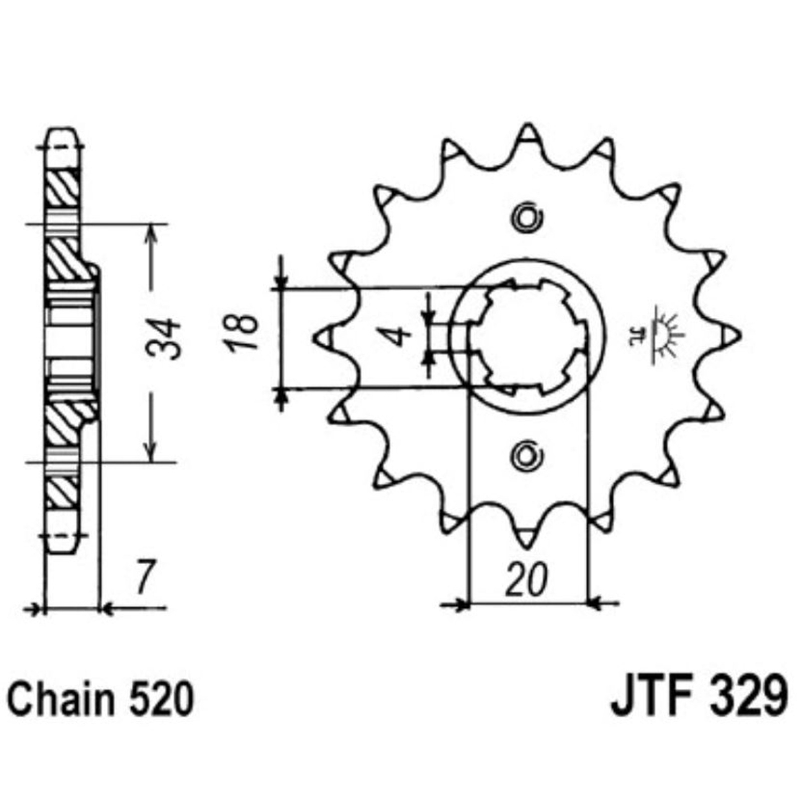 JT Ritzel 16Z Teilung 520 JTF329.16
