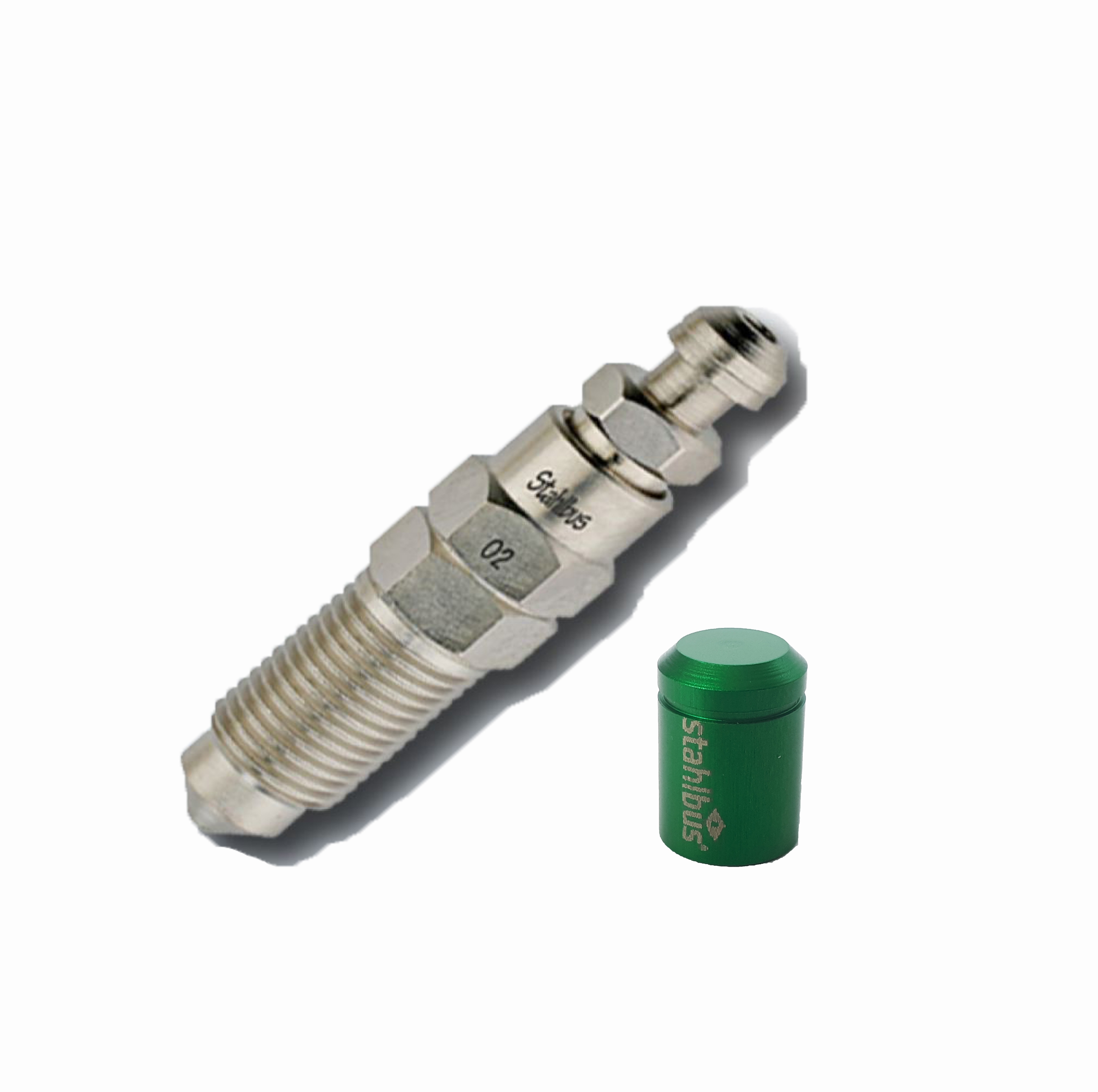 SB-110413 stahlbus Schnell-Entlüfterschraube Entlüftungsventil M10x1x20mm +Alukappe Grün