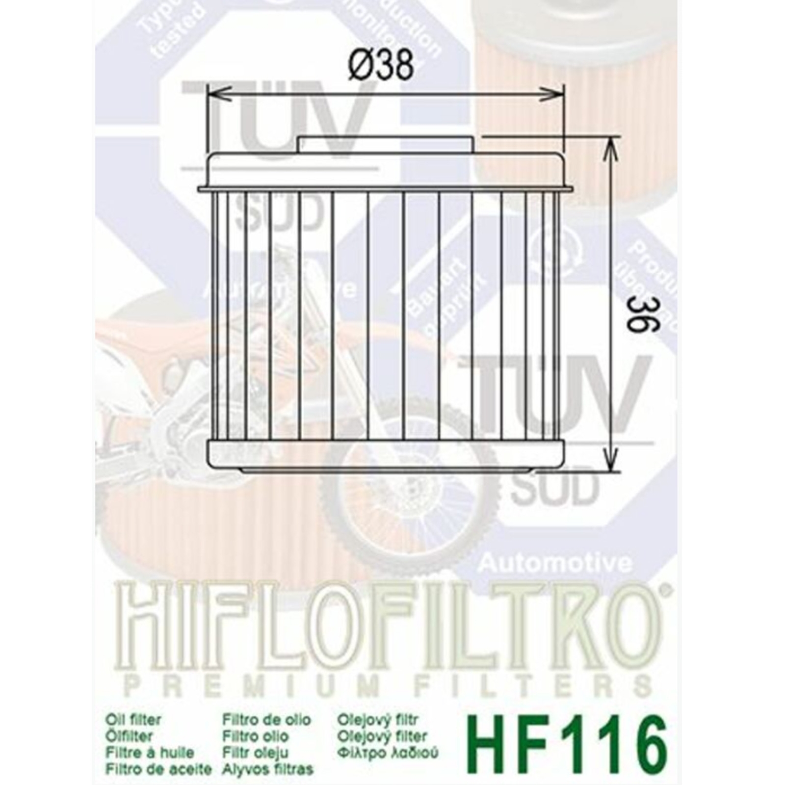 HIFLO HF116 Ölfilter Honda CRF Cota TRX Husqvarna TE TC Polaris Ace HM-Moto CREF