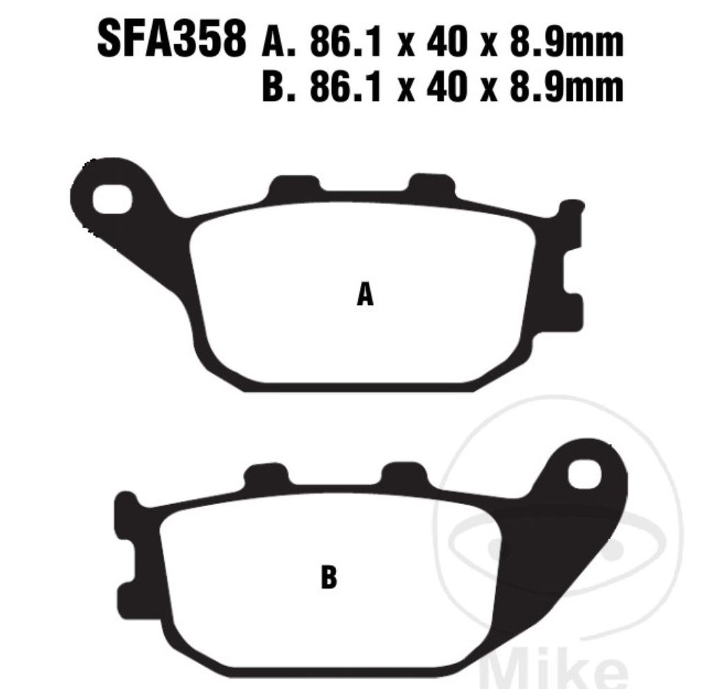 EBC Bremsbeläge SFA358 für Honda NSS 250 Jazz MF06A A MF06B Jazz ES MF07A