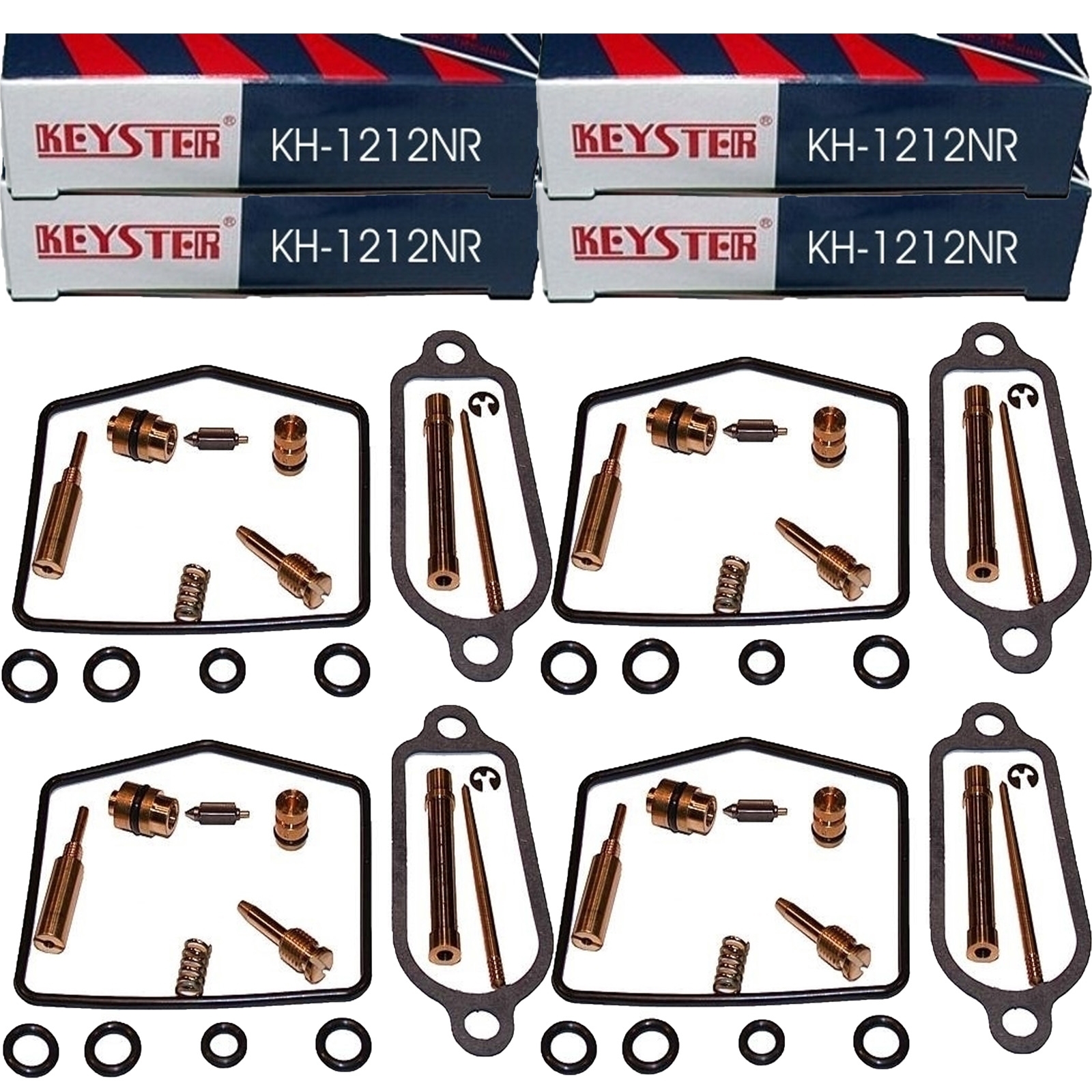 4x Keyster KH-1212NR Vergaser Reparatursatz für Honda CB350 F Four 1973-1975 CB350F