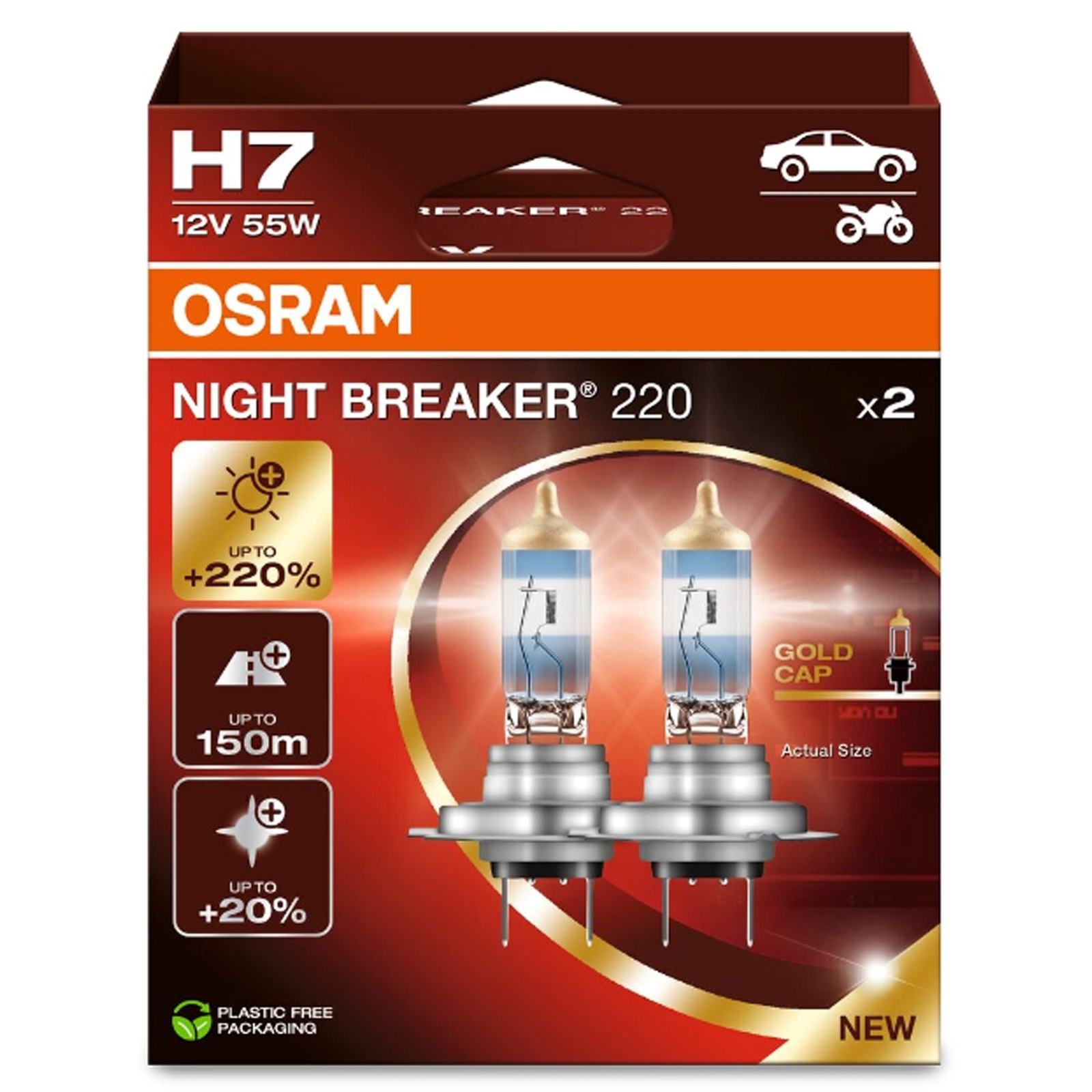 Osram Night Breaker PX26d Halogen Glühlampen Duobox für Nebelscheinwerfer 12V H7 3700k