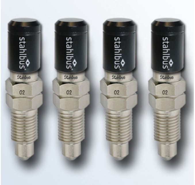 4x stahlbus Schnell-Entlüfterschraube Entlüftungsventil 3/8 Zoll-24UNFx16 + Alukappen Schwarz