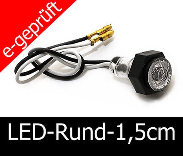 MINI LED-Standlicht, rund, Linsen-Durchmesser 14,8 mm, E-gepr.
