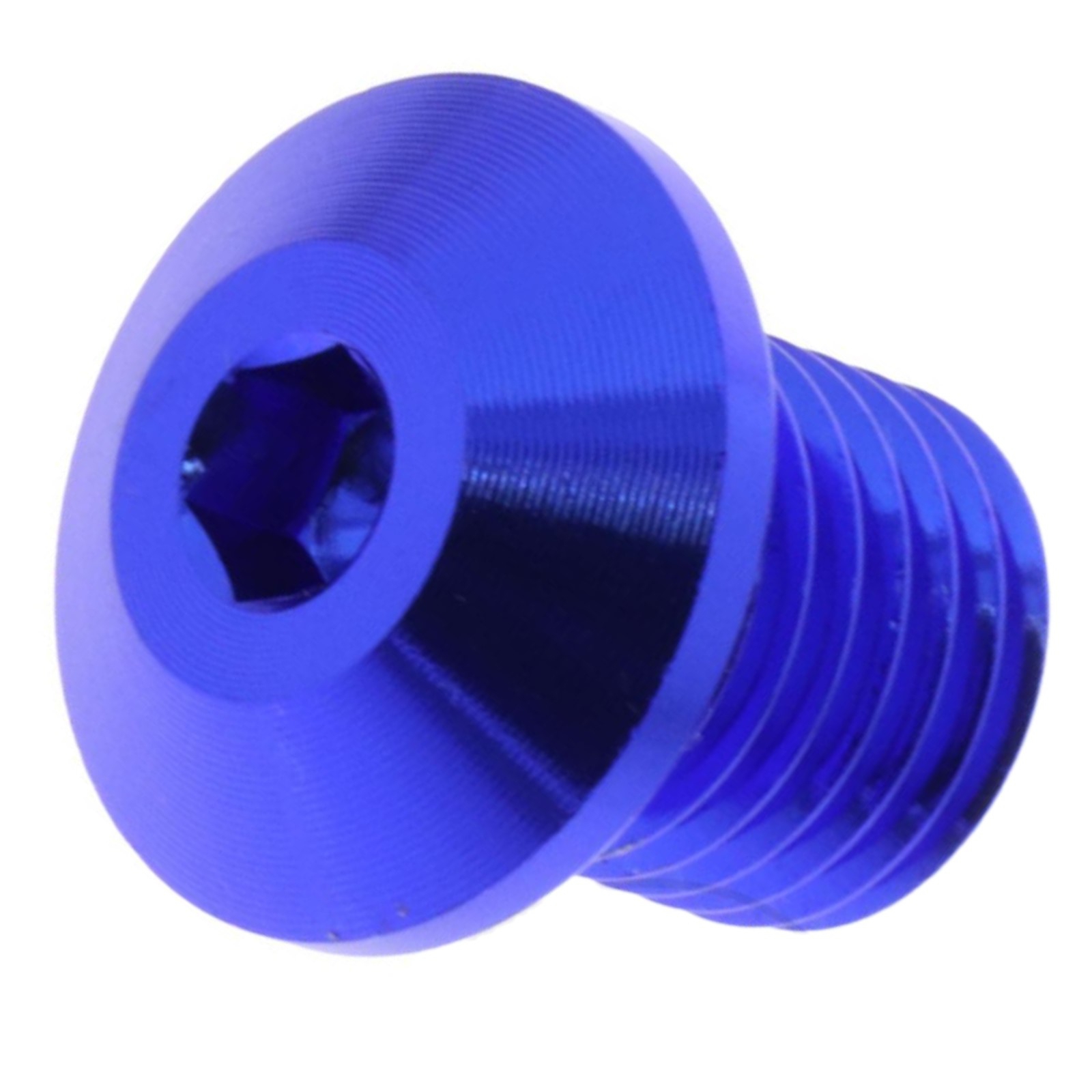 Abdeckschraube für Daytonaspiegel M10 x 1,25mm Rechtsgewinde Aluminium in blau