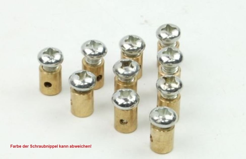 10x Schraubnippel Klemm-Nippel Notnippel 8x10mm für Bowdenzug Seilzug Kupplungszug Bremszug