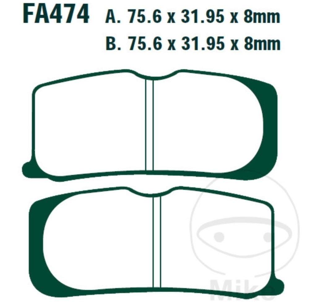 EBC Bremsbeläge FA474 für CAN-AM Spyder 1000 RT SM5 SE5 2010-2012