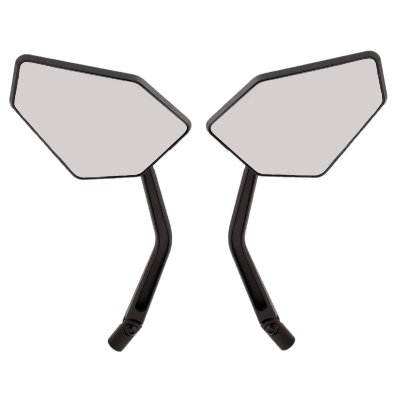 Spiegelpaar passt für viele Fahrzeuge aus Aluminium in schwarz mit M10 Gewinde Beidseitig montierbar