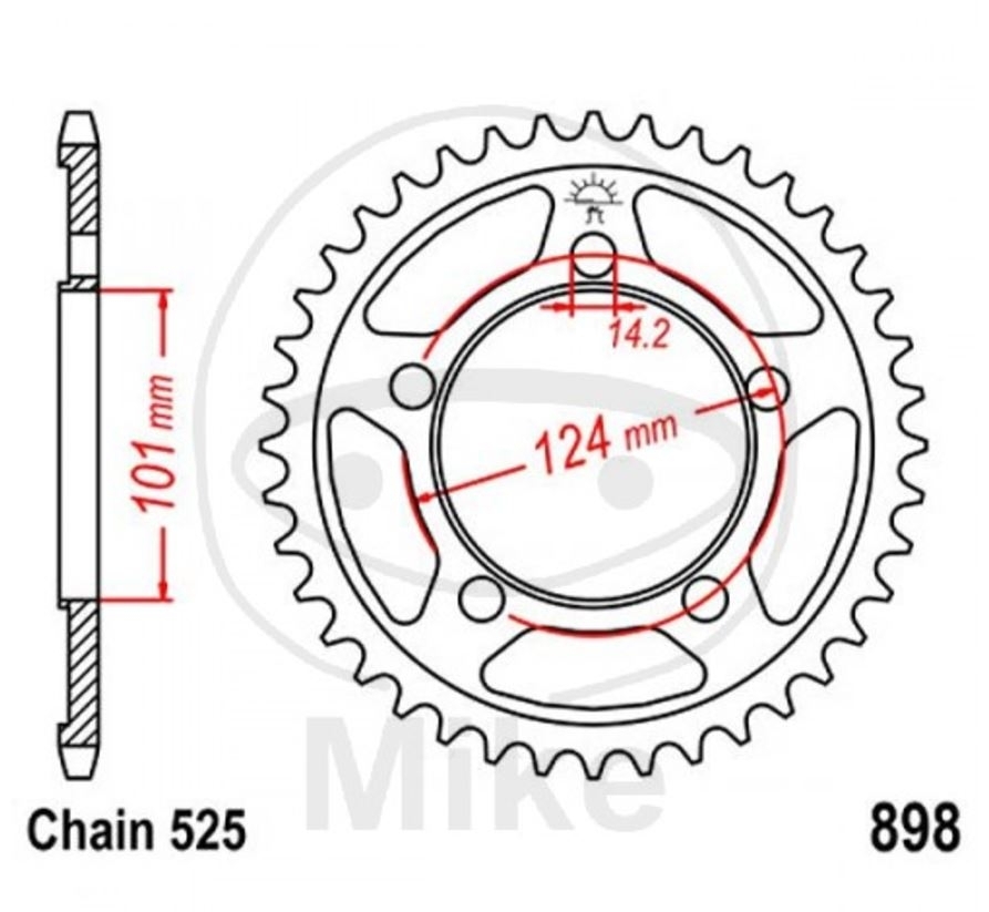 JT Kettenrad 44 Zähne 525 Teilung / JTR898.44 JT Sprockets