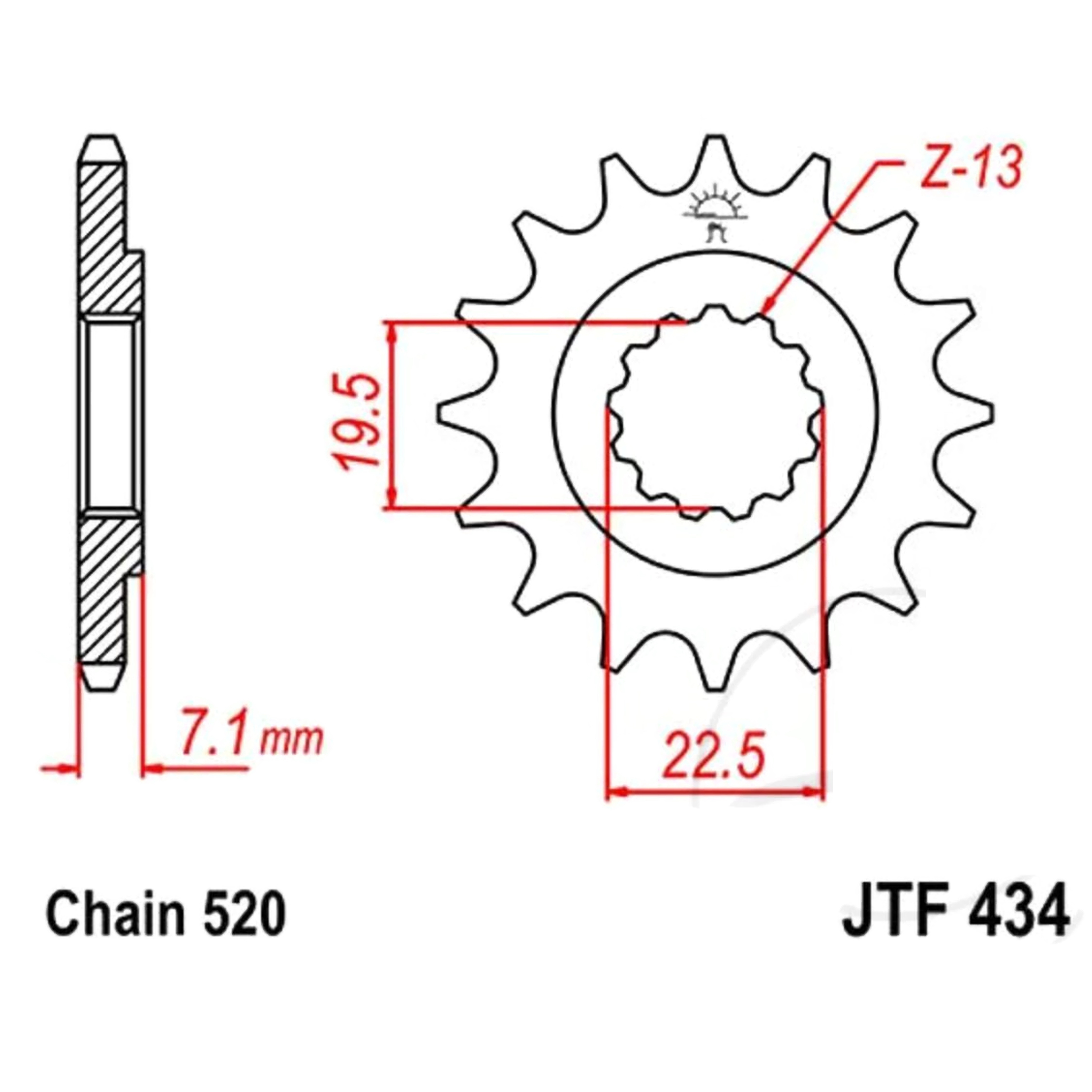 JT Ritzel 15 Zähne Teilung 520 JT Sprockets JTF434.15