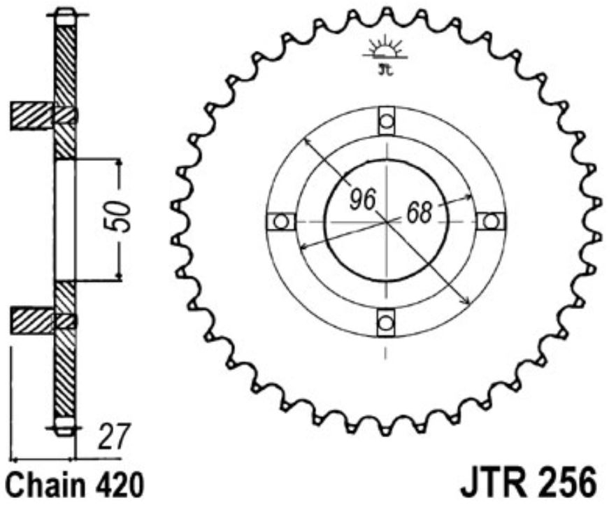 JT Kettenrad 36 Zähne Teilung 420 / JTR256.36 JT Sprockets