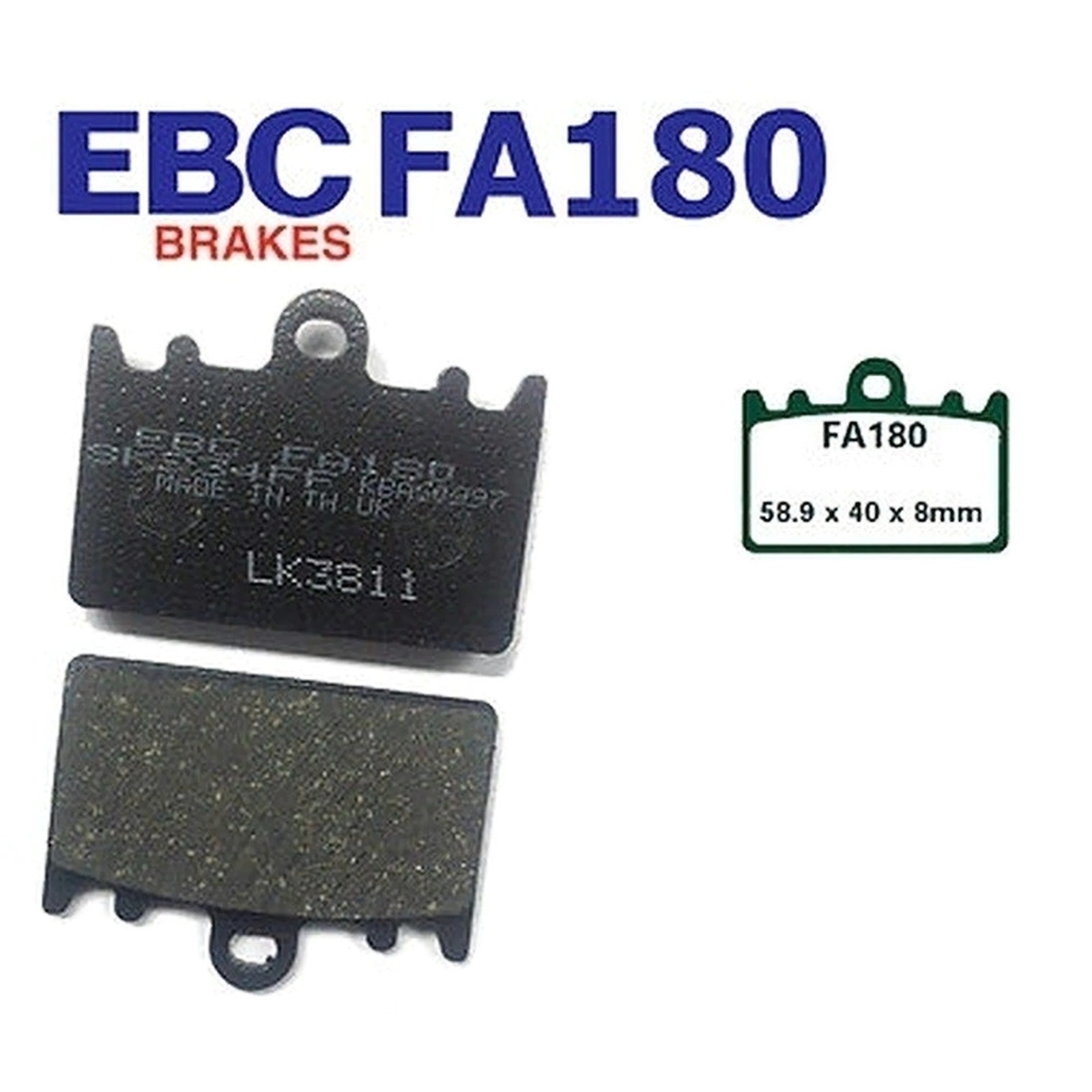 EBC Bremsbeläge FA180 für Kawasaki ZXR 400 L ZX400L 1991-1999