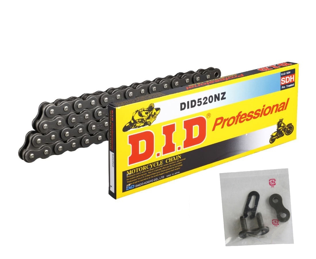 DID NZ Motorrad Antriebs Kette 520 Teilung 118 Glieder offen +Clipschloss