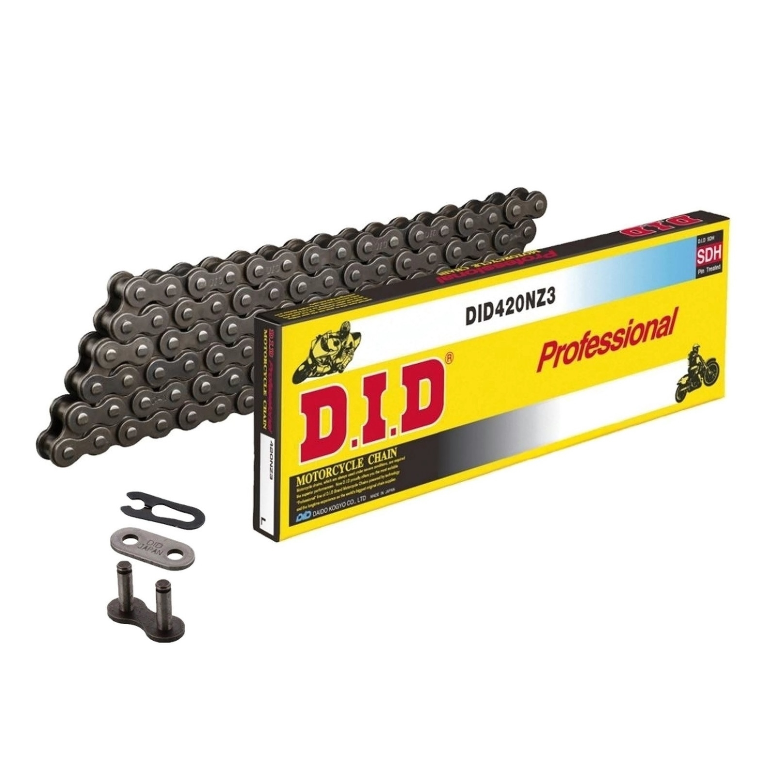 DID Standard-Kette NZ3 420 Teilung 72 Glieder offen mit Clipschloss DID420NZ3/072RB