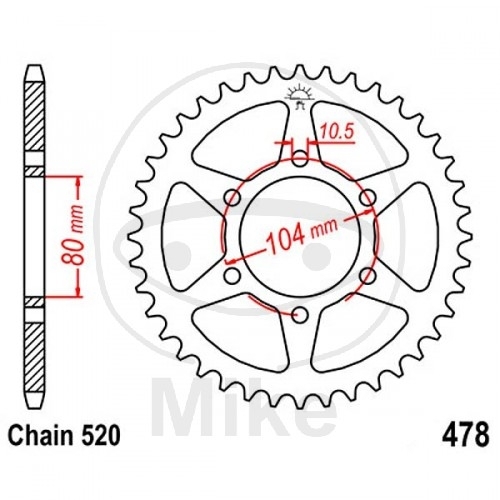 JT Kettenrad 42 Zähne Teilung 520 / JTR478.42 JT Sprockets