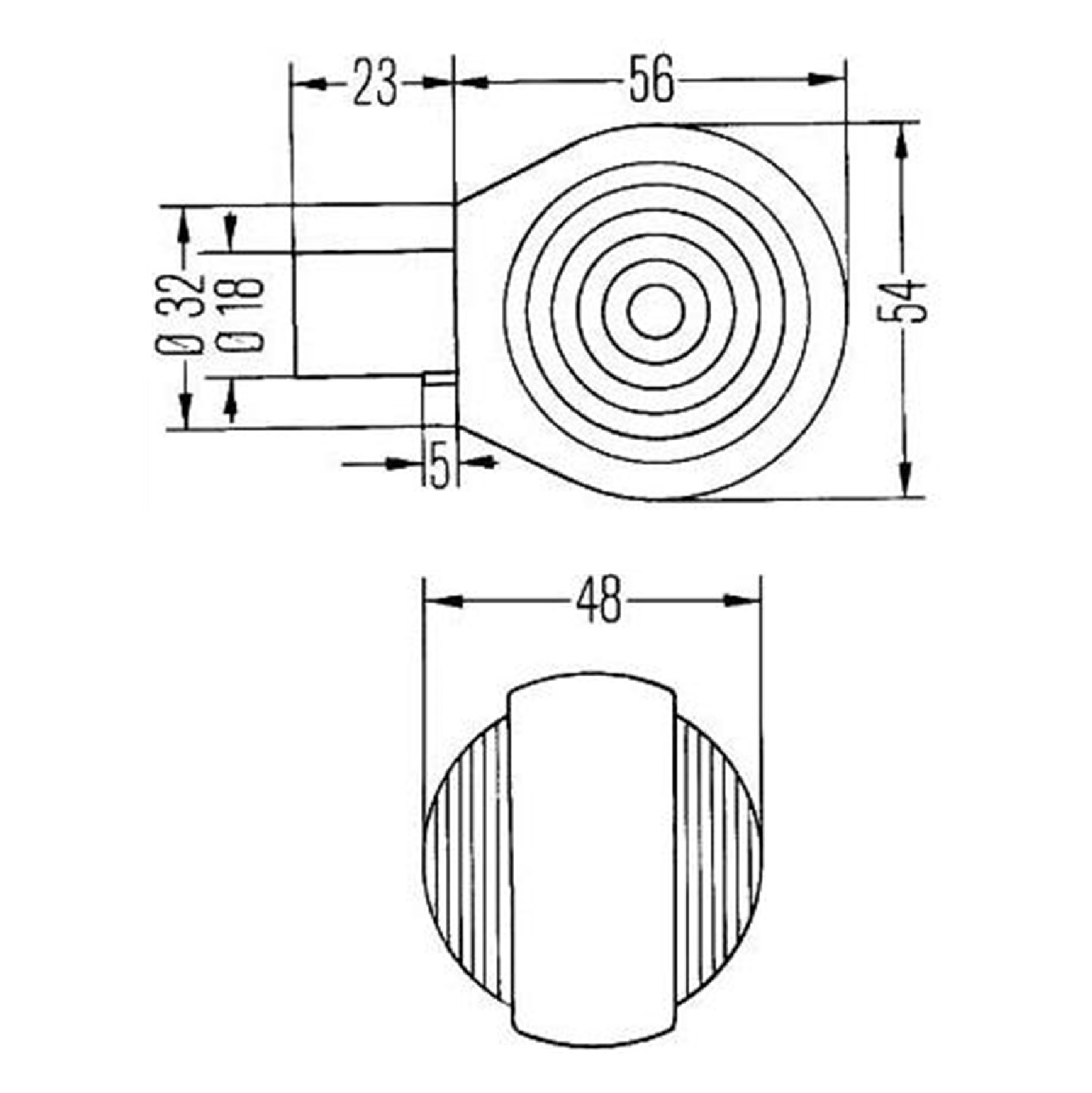 Blinkerleuchte für vorne und hinten aus Metall in silber für viele Fahrzeuge