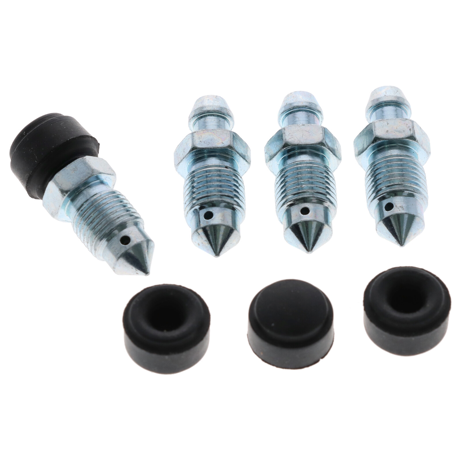 4x Quick Brake 0039-4 Bremssattel Entlüfterschraube Entlüftungsventil M10x1x30 mm mit Kappen