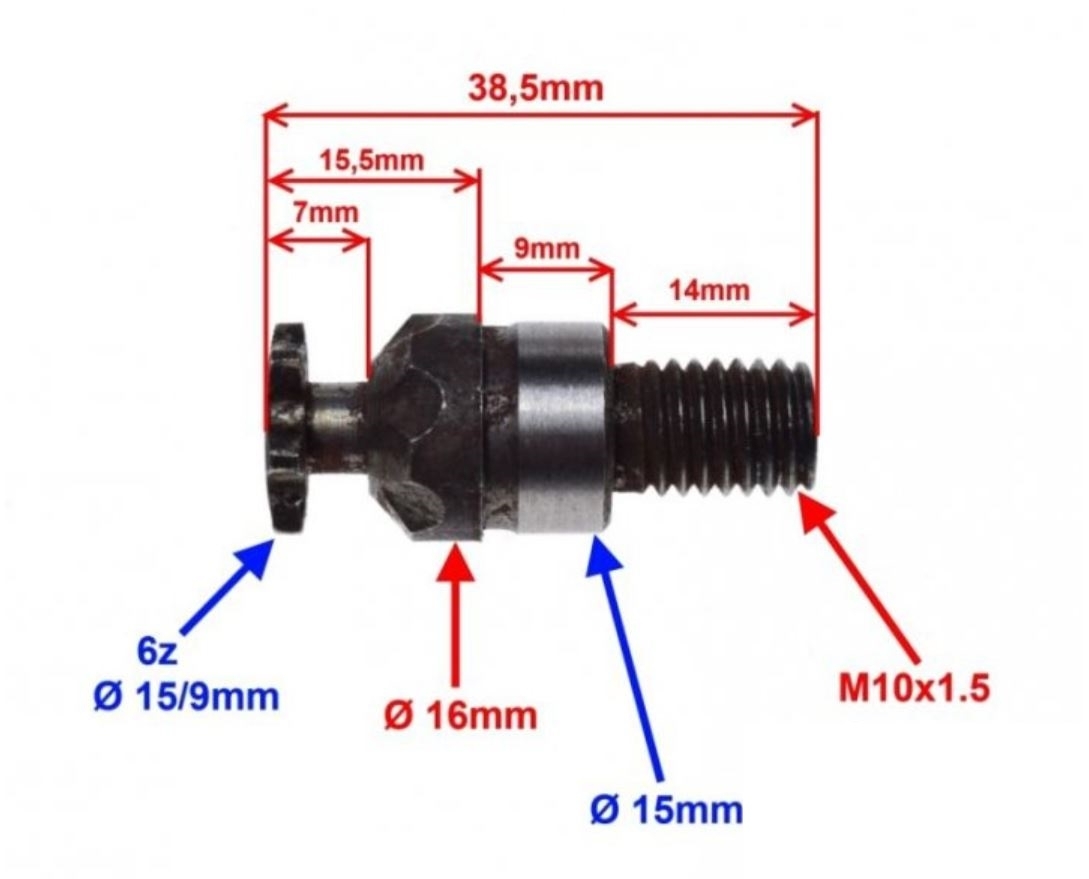 Antriebsritzel Kettenritzel 6 Zähne M10x1.5 mm für Pocket Bike 47 bis 49ccm